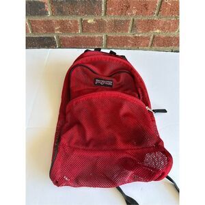 JanSport backpack red mesh 18x14”